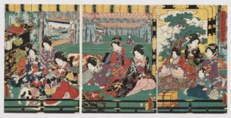 The Palace Scene in the Play Meiboku Sendai Hagi, Reprinted (Saihan Meiboku Sendai hagi goten no zu)