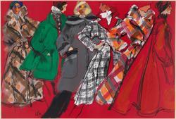 Six female models in fall coats