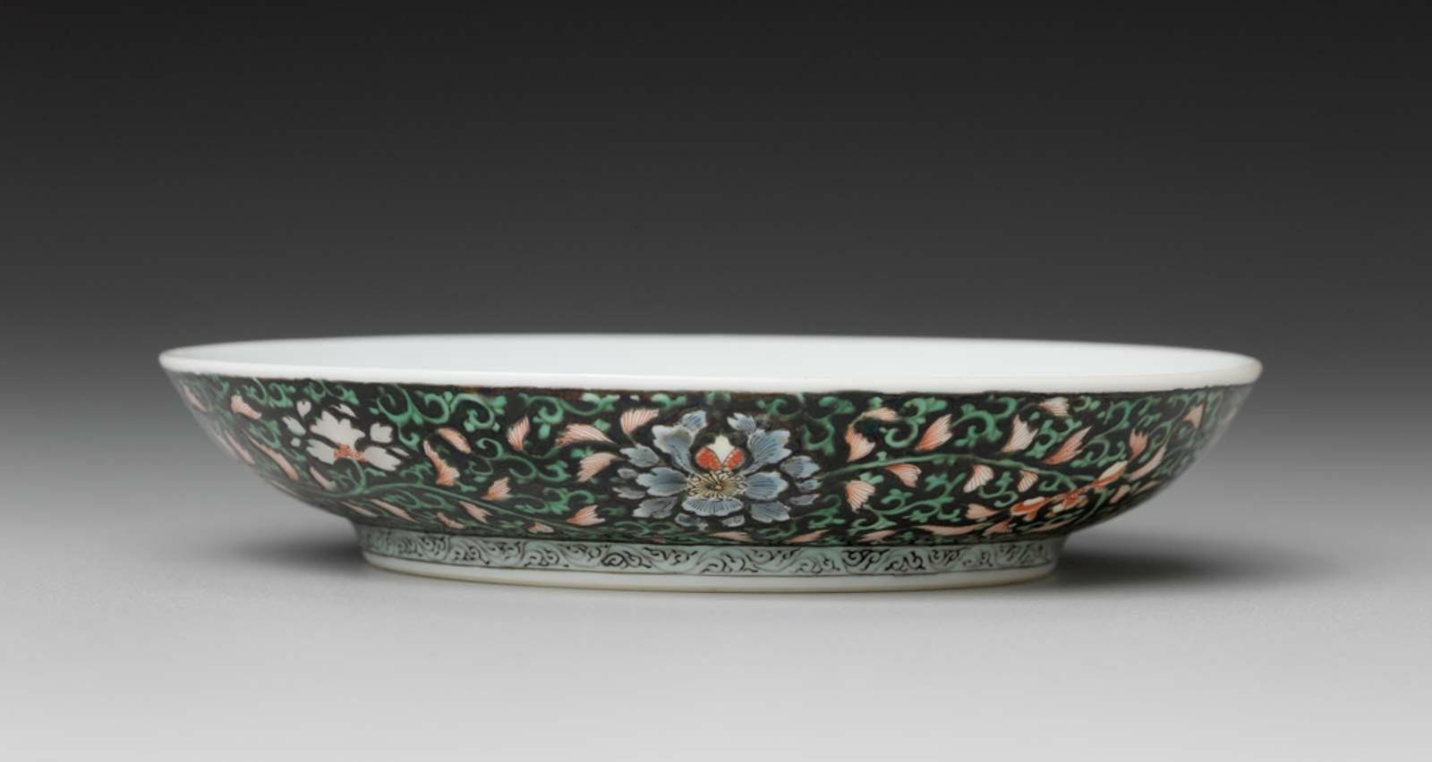 Dish with floral design