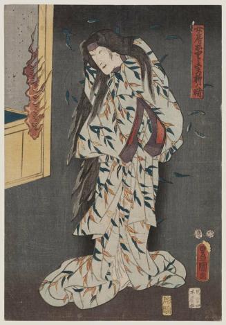 Actor Nakamura Tomijûrô II as the Wife (Nyôbô) Oryû, actually the Spirit of a Willow Tree (Yanagi no sei)