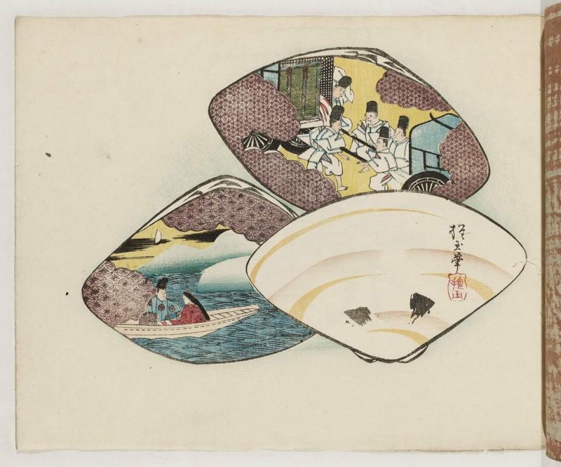 Shells Painted with Scenes from The Tale of Genji