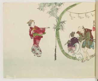 Stepping through a Giant Straw Circle (Chi-no-wa) for Good Luck