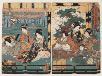 The Palace Scene in the Play Meiboku Sendai Hagi, Reprinted (Saihan Meiboku Sendai hagi goten no zu)