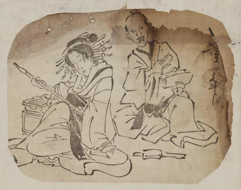 Courtesan with Pipe and Client with Wallet