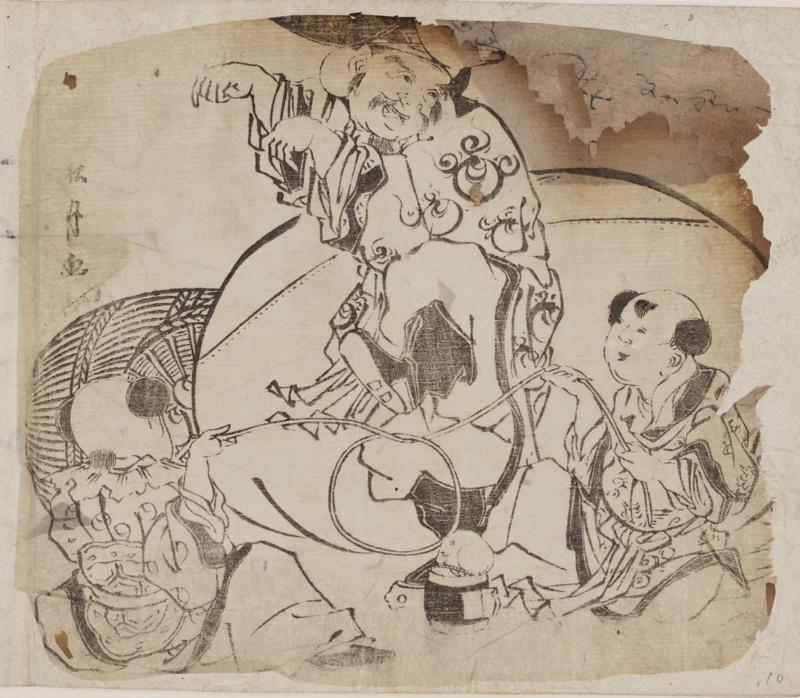 Daikoku, Mouse, and Chinese Children Playing Catch-the-fox