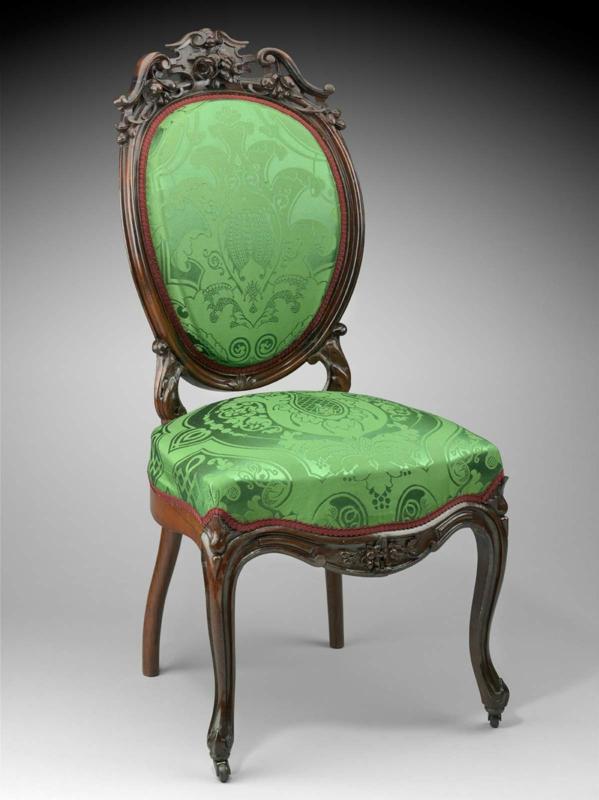 Side chair, one of four side chairs from a Rococo revival parlor set