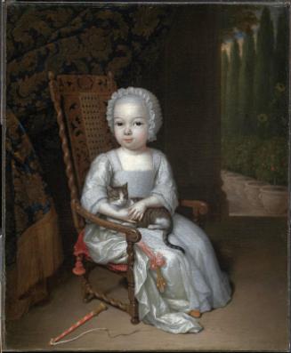 Portrait of a Young Girl Holding a Cat