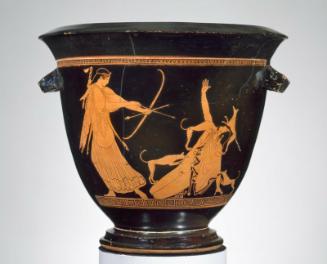 Mixing bowl (bell krater) with the death of Aktaion and a pursuit scene