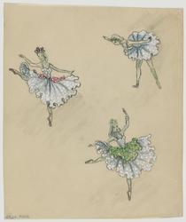Design for three ballerina brooches for Seaman Schepps