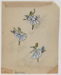 Design for three ballerina brooches for Seaman Schepps