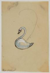 Swan earring design for Seaman Schepps
