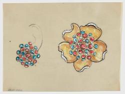 Flower brooch and earring design for Seaman Schepps