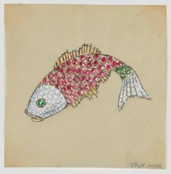 Design for Seaman Schepps of a fish brooch