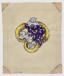Jewelry design for Seaman Schepps of trefoil brooch