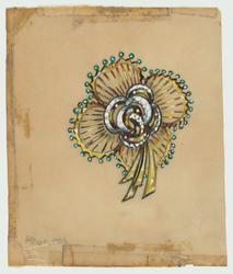 Jewelry design for Seaman Schepps of quatrefoil brooch