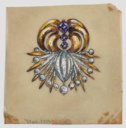 Jewelry design for Seaman Schepps of abstract brooch