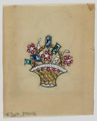 Jewelry design for Seaman Schepps of flower basket earring