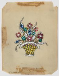 Jewelry design for Seaman Schepps of flower basket brooch