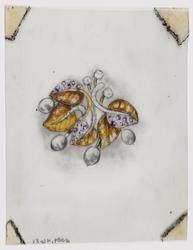 Jewelry design for Seaman Schepps of four leaves brooch