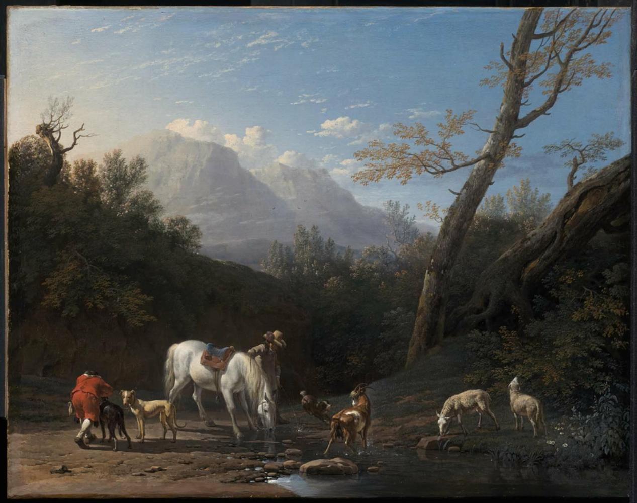 Horseman and Horse at a River