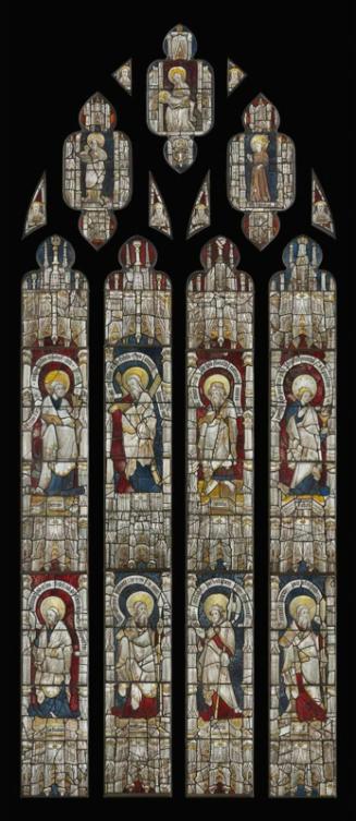 Window with Eight Apostles, the Pietà, and other Saints