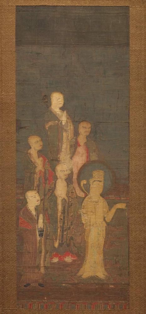 Shaka, the Historical Buddha, with Two Attendants and his Ten Disciples (Fugen, the Bodhisattva of Universal Virtue, and Five Disciples)