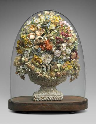 Shellwork basket of flowers ("Flower Dome")