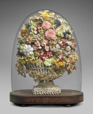 Shellwork basket of flowers ("Flower Dome")
