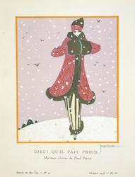 "Dieu! Qu'il Fait Froid! - Manteau d'hiver de Paul Poiret," plate IV from Gazette du Bon Ton, Volume 2, No. 12