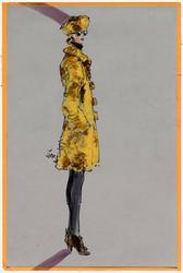 Female model in Persian lamb coat and hat
