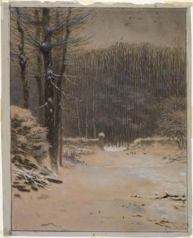 Entrance to the Forest at Barbizon in Winter