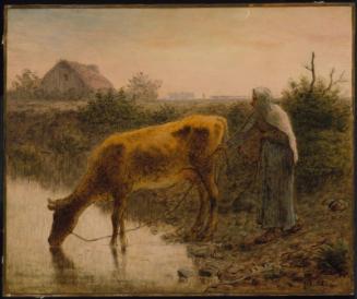 Peasant Watering Her Cow