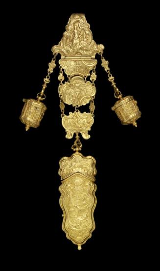 Equipage (chatelaine) with central etui and two appendages
