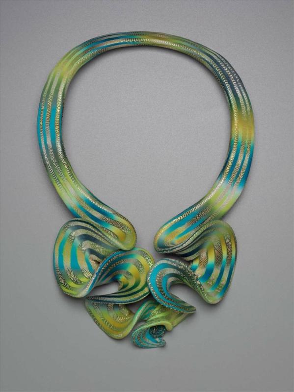 "Citron Cascade Ruffle" neckpiece