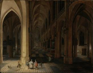 Interior of Antwerp Cathedral at Night