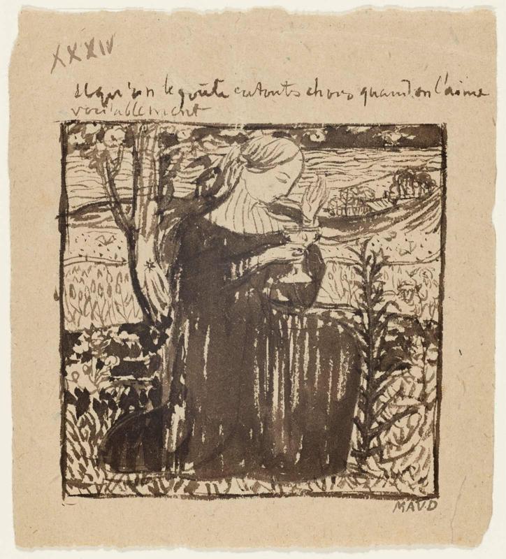 Kneeling Woman with a Chalice (St. Mary Magdalene?) in a Landscape