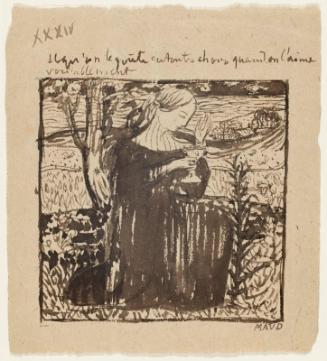 Kneeling Woman with a Chalice (St. Mary Magdalene?) in a Landscape