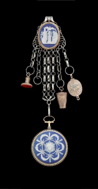 Chatelaine with watch and pendants