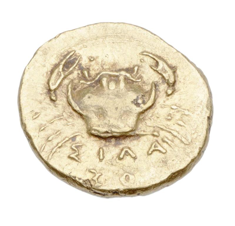 Tetradrachm of Akragas (Agrigentum) with crab, struck under Silanos