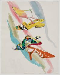 Four summer shoes in pastel colors