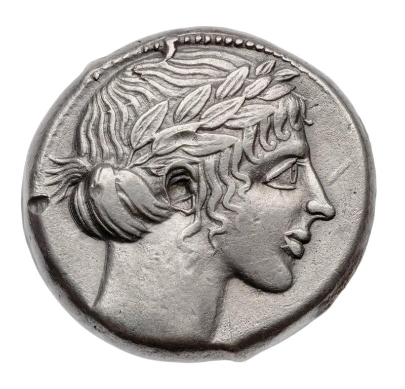 Tetradrachm of Leontinoi with head of Apollo