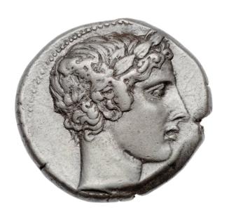Tetradrachm of Leontinoi with head of Apollo