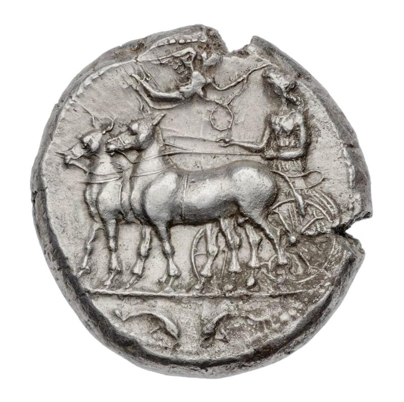Tetradrachm of Messana with biga of mules