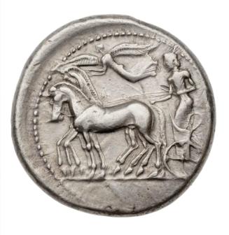 Tetradrachm of Syracuse with quadriga