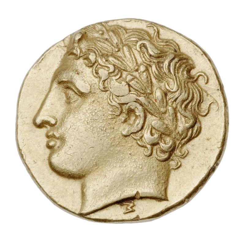 Drachm of Syracuse with head of Apollo, struck under Agathokles