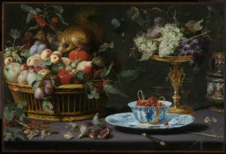 Still Life with Fruit, Wanli Porcelain, and Squirrel