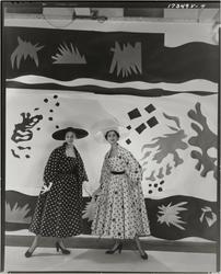 Models Jean Patchett and Carmen with Matisse style cut out background by Beaton