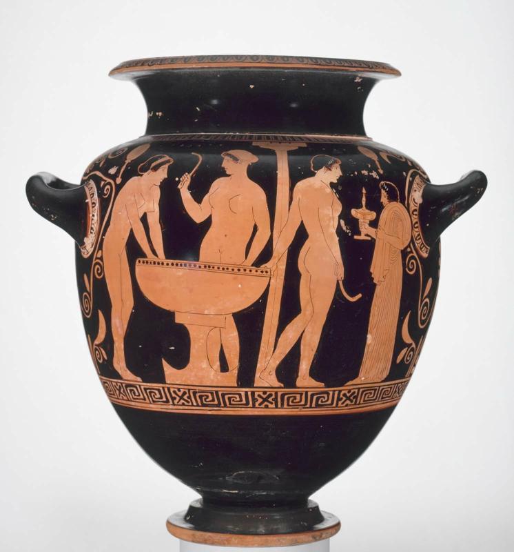 Jar (stamnos) with female athletes bathing