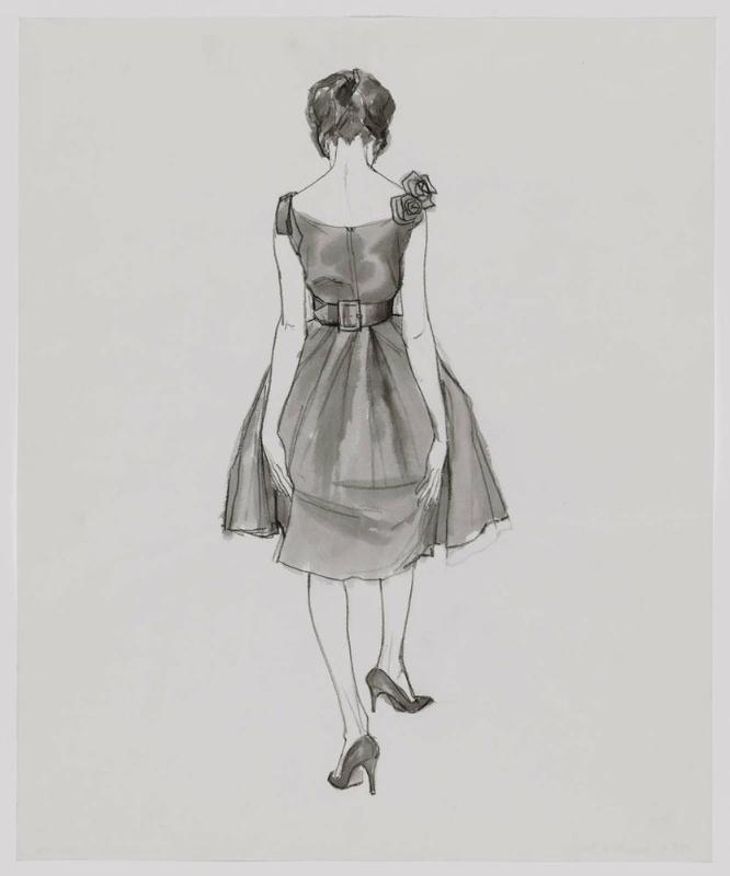 Rear View - Woman in Evening Dress