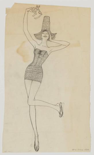 Woman in Swimsuit aqnd Pillbox Hat